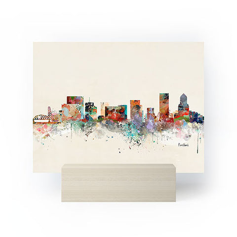 Brian Buckley portland oregon skyline Mini Art Print