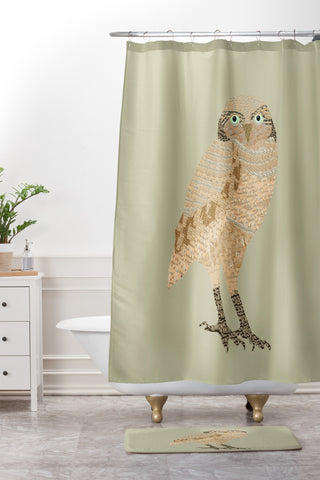 Brian Buckley Vintage Owl Shower Curtain And Mat