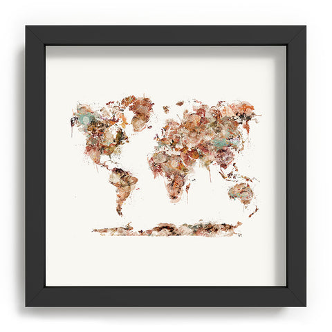 Brian Buckley world map watercolor Recessed Framing Square