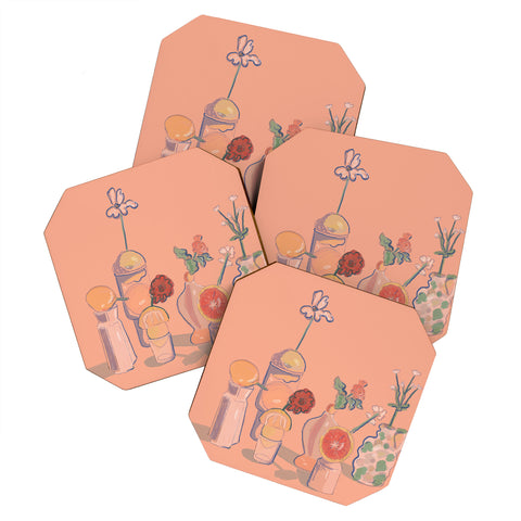Britt Does Design Orange Vases Coaster Set