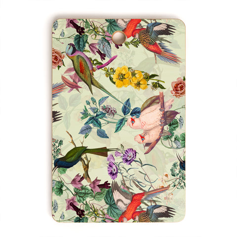 Burcu Korkmazyurek Floral and Birds VIII Cutting Board Rectangle