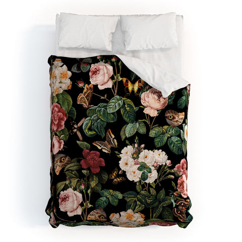 Burcu Korkmazyurek Floral and Butterflies Comforter