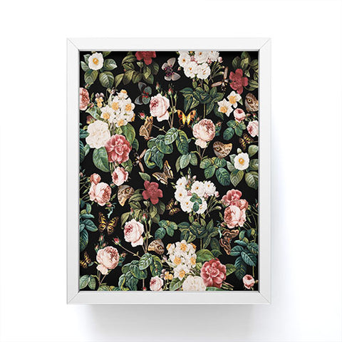Burcu Korkmazyurek Floral and Butterflies Framed Mini Art Print