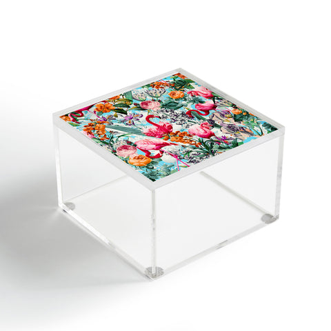 Burcu Korkmazyurek Floral and Flamingo VII Acrylic Box