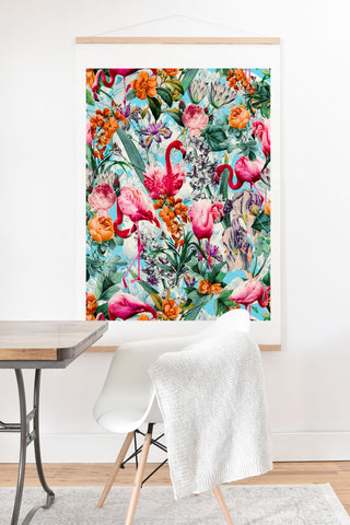 Burcu Korkmazyurek Floral and Flamingo VII Art Print And Hanger