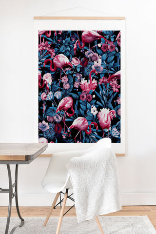 Burcu Korkmazyurek Floral and Flamingo VIII Art Print And Hanger