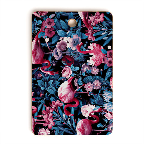 Burcu Korkmazyurek Floral and Flamingo VIII Cutting Board Rectangle