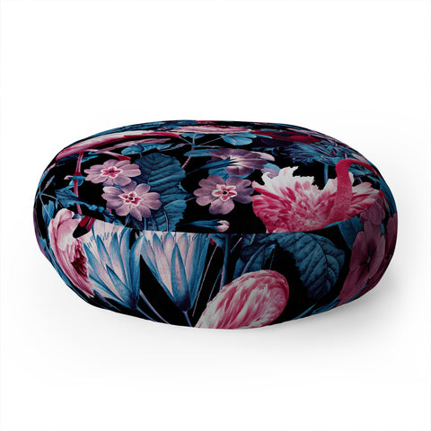 Burcu Korkmazyurek Floral and Flamingo VIII Floor Pillow Round