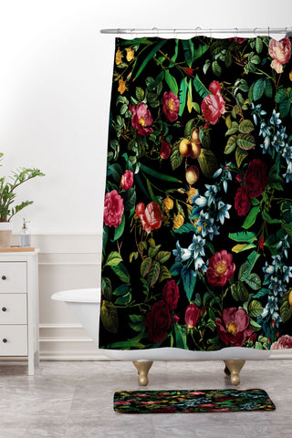 Burcu Korkmazyurek Floral Jungle Shower Curtain And Mat