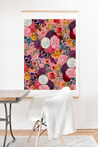 Burcu Korkmazyurek Floral Pink Pattern Art Print And Hanger