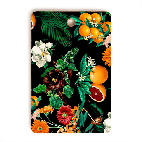 Burcu Korkmazyurek Fruit and Floral Pattern Cutting Board Rectangle