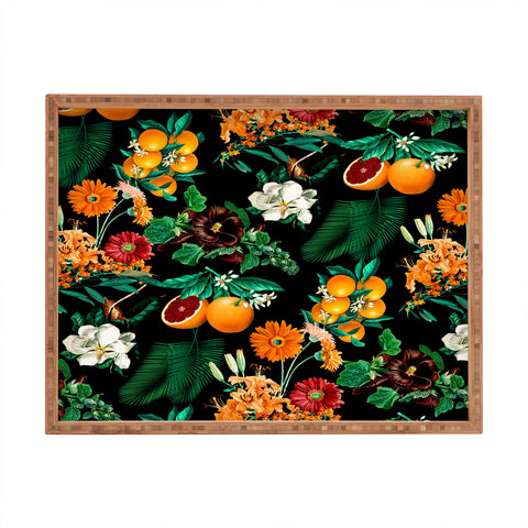 Burcu Korkmazyurek Fruit and Floral Pattern Rectangular Tray