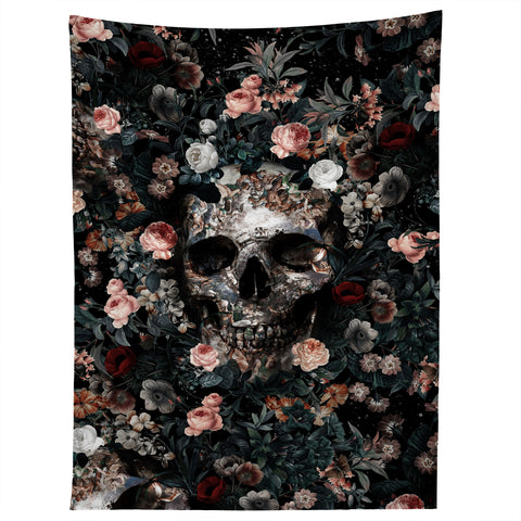 Burcu Korkmazyurek Skull and Floral Pattern Tapestry