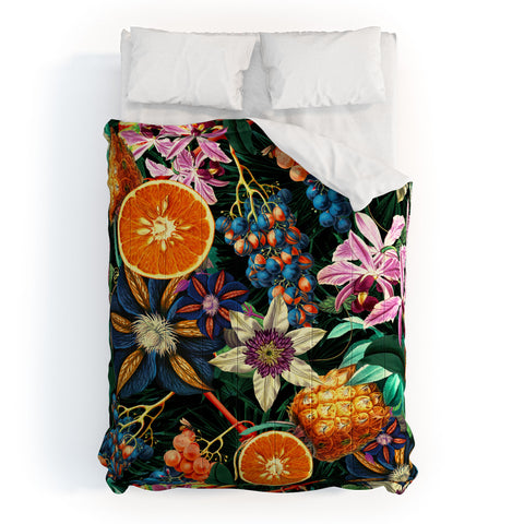 Burcu Korkmazyurek Tropical Orange Garden Comforter