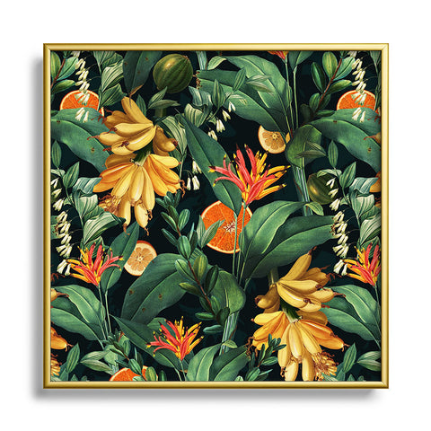 Burcu Korkmazyurek Tropical Orange Garden III Square Metal Framed Art Print