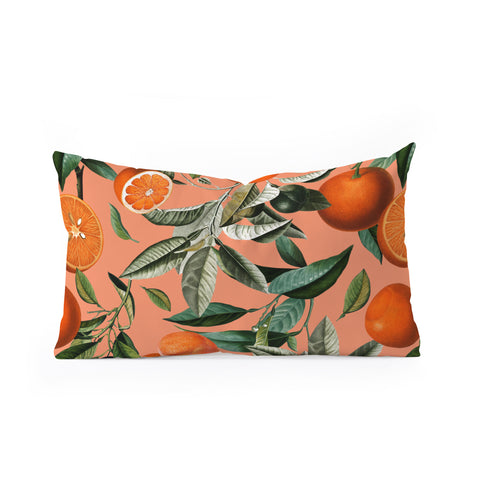 Burcu Korkmazyurek Vintage Fruit Pattern XII Oblong Throw Pillow