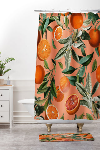 Burcu Korkmazyurek Vintage Fruit Pattern XII Shower Curtain And Mat