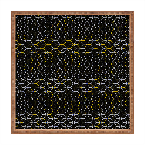 Caleb Troy Black And Yellow Beehive Square Tray