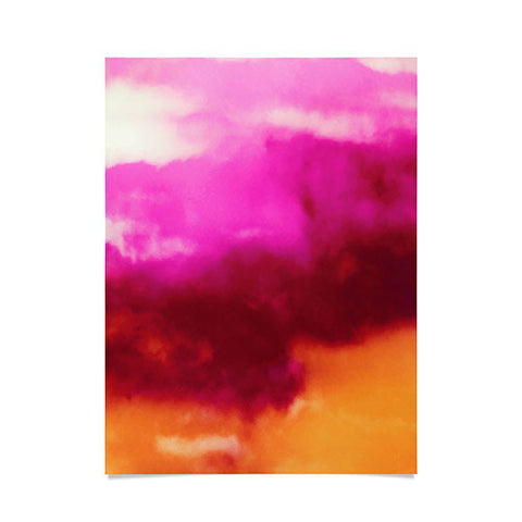 Caleb Troy Cherry Rose Painted Clouds Poster
