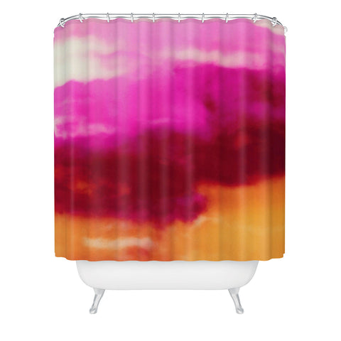 Caleb Troy Cherry Rose Painted Clouds Shower Curtain
