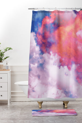 Caleb Troy Ember Flow Shower Curtain And Mat