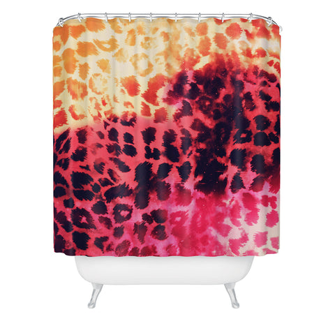 Caleb Troy Leopard Storm Fire Shower Curtain