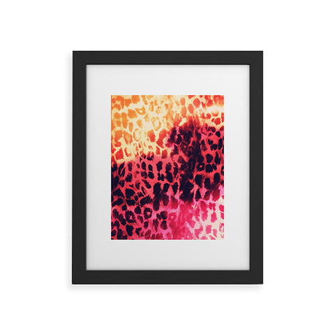 Caleb Troy Leopard Storm Fire Framed Art Print