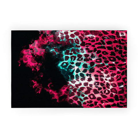 Caleb Troy Leopard Storm Pink Welcome Mat