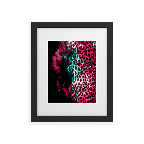 Caleb Troy Leopard Storm Pink Framed Art Print