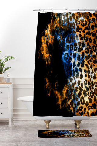 Caleb Troy Leopard Storm Shower Curtain And Mat