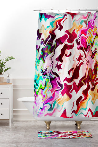 Caleb Troy Melted Graffiti Shower Curtain And Mat
