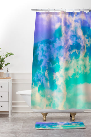 Caleb Troy Mountain Meadow Painted Clouds Shower Curtain And Mat