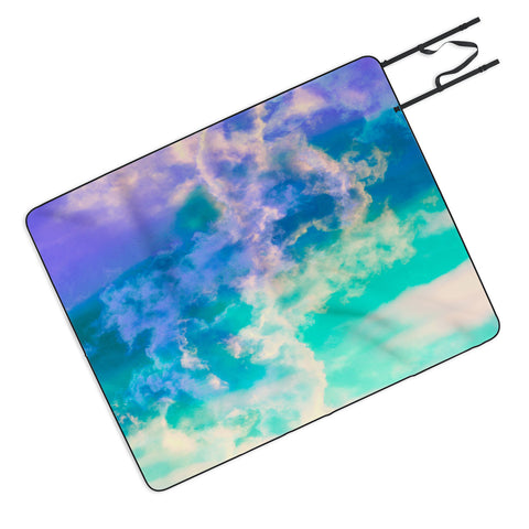 Caleb Troy Mountain Meadow Painted Clouds Picnic Blanket