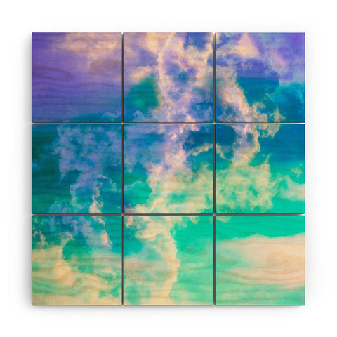 Caleb Troy Mountain Meadow Painted Clouds Wood Wall Mural