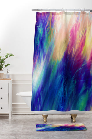Caleb Troy Paint Feathers In The Sky Shower Curtain And Mat