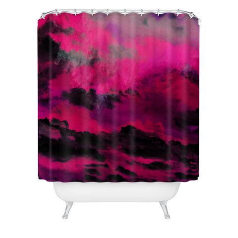 Caleb Troy Raspberry Storm Clouds Shower Curtain