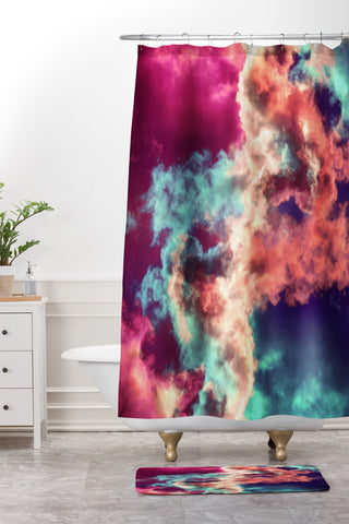 Caleb Troy Yin Yang Painted Clouds Shower Curtain And Mat