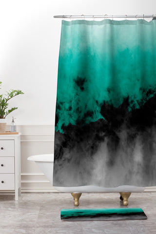 Caleb Troy Zero Visibility Emerald Shower Curtain And Mat
