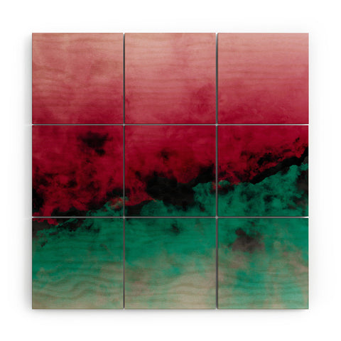 Caleb Troy Zero Visibility Poinsettia Ombre Wood Wall Mural
