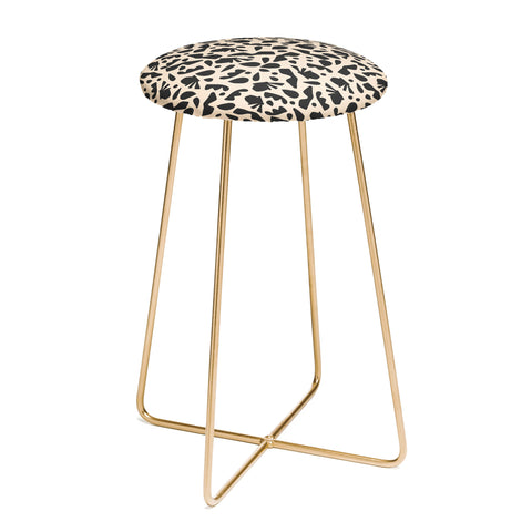 Caligrafica Happy Things Black and White Counter Stool