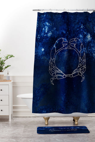 Camilla Foss Astro Cancer Shower Curtain And Mat