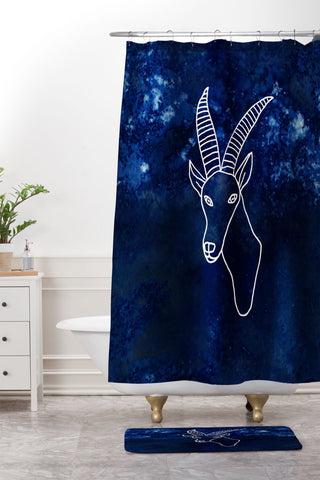 Camilla Foss Astro Capricorn Shower Curtain And Mat