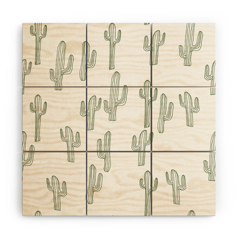 Camilla Foss Cactus only Wood Wall Mural