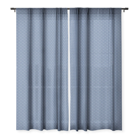 Camilla Foss Circles in Blue III Sheer Window Curtain