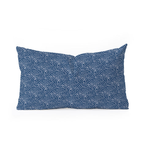 Camilla Foss Circles in Blue III Oblong Throw Pillow