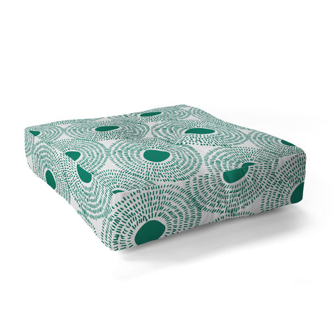 Camilla Foss Circles in Green II Floor Pillow Square