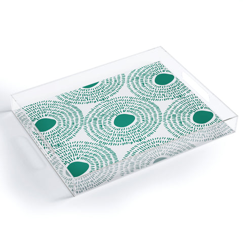 Camilla Foss Circles in Green II Acrylic Tray