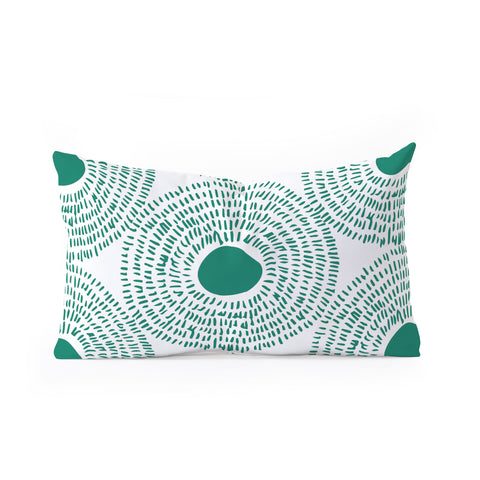 Camilla Foss Circles in Green II Oblong Throw Pillow