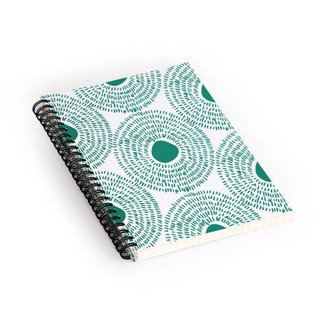 Camilla Foss Circles in Green II Spiral Notebook