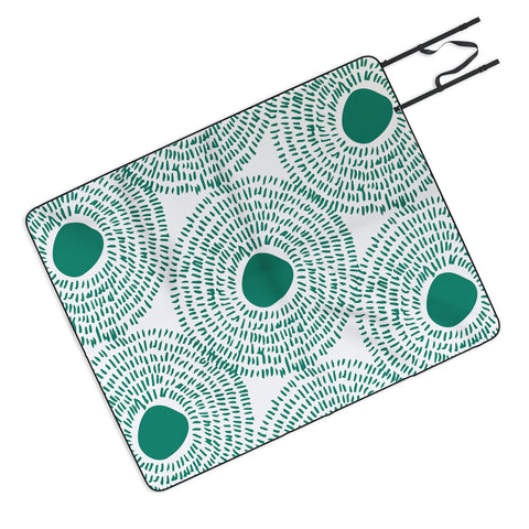 Camilla Foss Circles in Green II Picnic Blanket